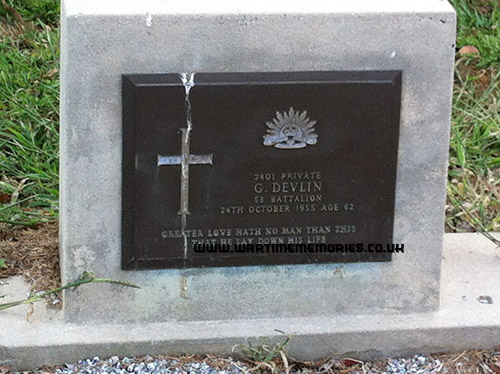 George Devlin gravestone